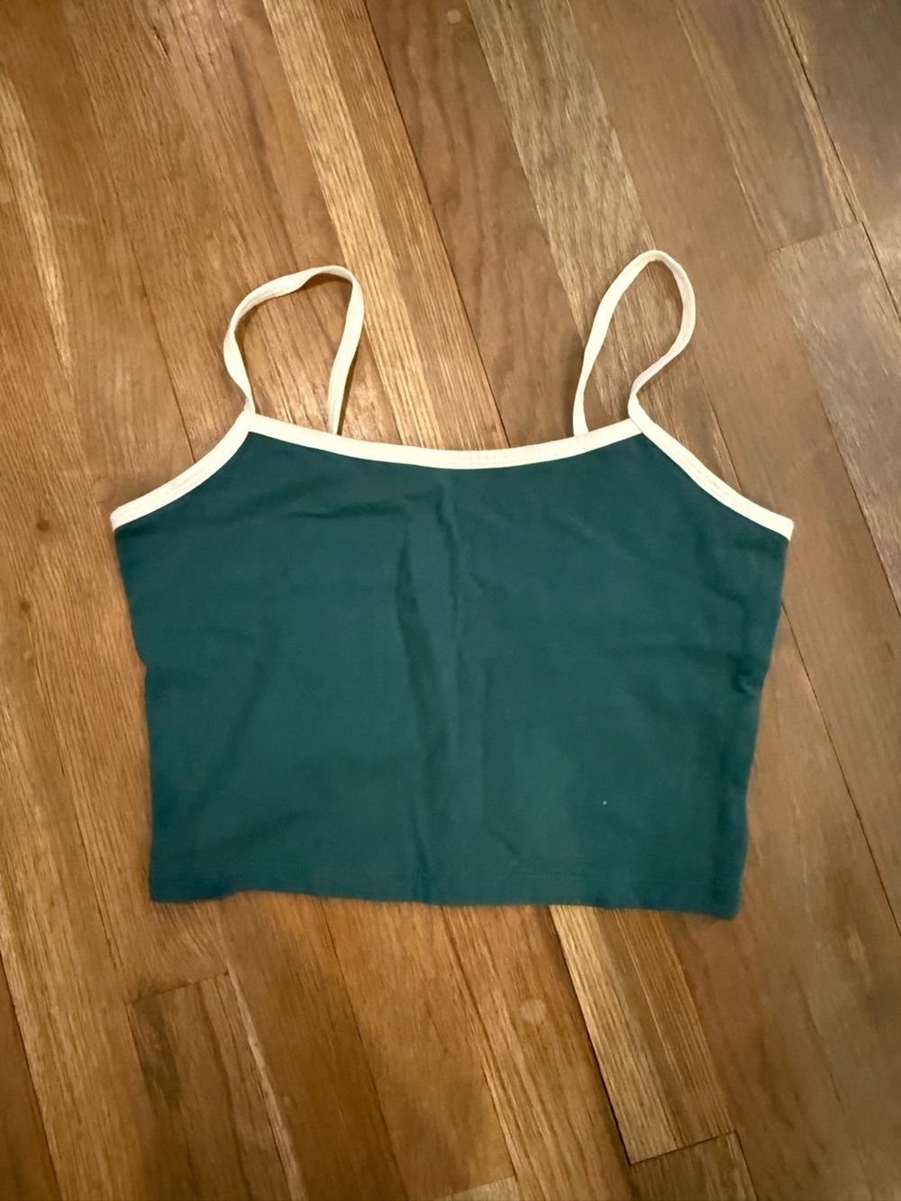 wild fable Teal Crop Tank with White Trim Straps size small